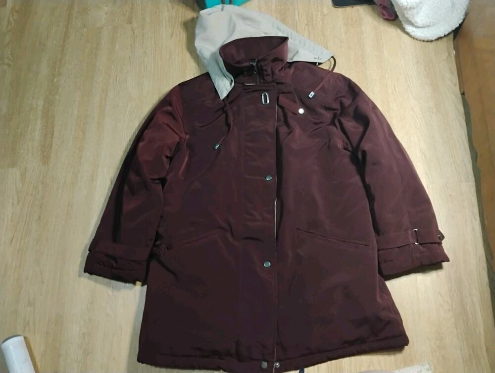 Giorgio Morandi Dark Red Quilted Winter Jacket Coat Women's Size Smal